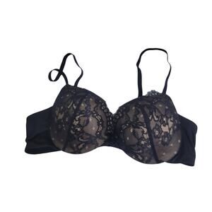 Maidenform Underwire Convertible Adjustable Straps Black Lacey‎ Size 34B